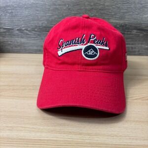 Spanish Peaks Hat Cap Strap Back Red Golf Golfing One Size Adjustable